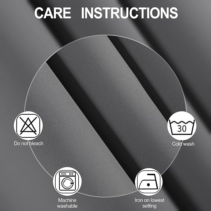 Frost Grey Blackout Curtains 34 x 84 Inch Length/Set of 2 Curtain - Image 4