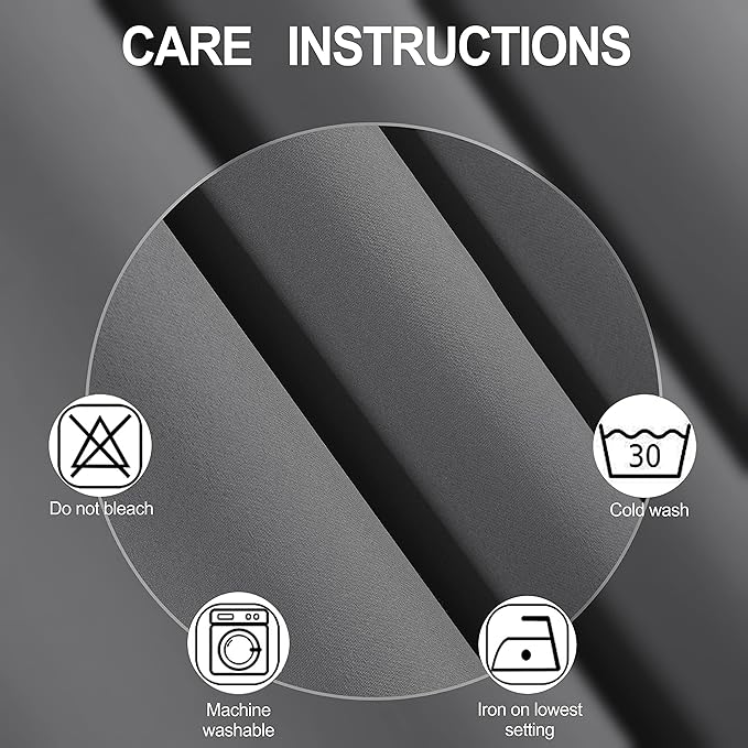 Frost Grey Blackout Curtains, 42 x 54 Inch Length, Grommet Bedroom & Living - Image 4