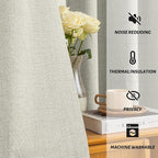 Yakamok Cream Linen Textured Curtains 72 Inches Long - Image 5