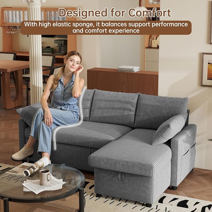 Sofa Bed, Apartment and Sunroom, Dark Gray - Image 6