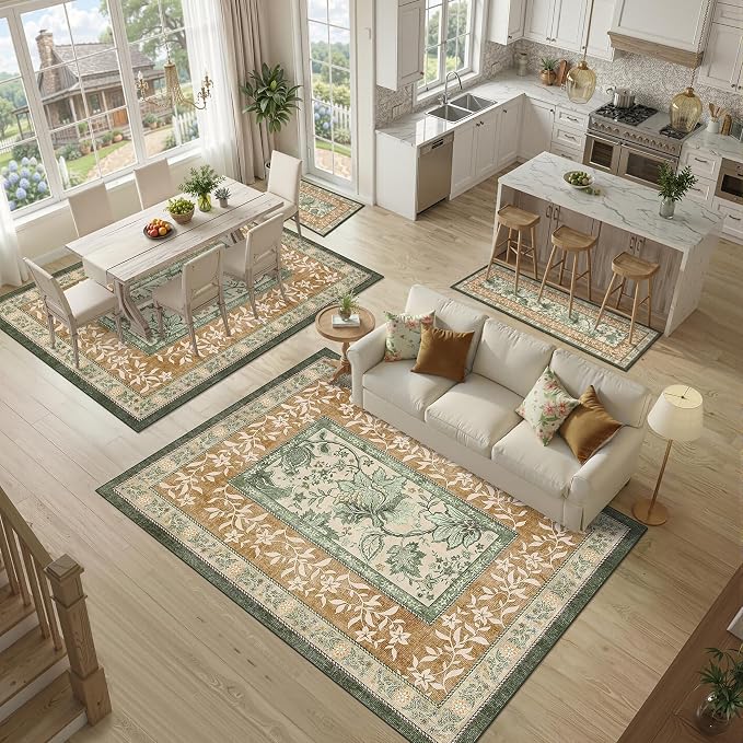 GarveeHome Terracotta Olive Sage Green 8x10 Area Rugs - Image 8