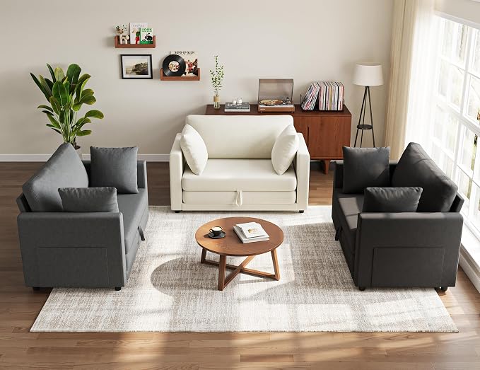 Convertible Sofa Bed, 2 in 1 Pull Out Loveseat Sleeper Sofa | 78.7” Folding - Image 7