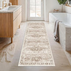 Boho Long Bathroom Runner Rug 24 x 72 Washable Non Slip by HazoHaus