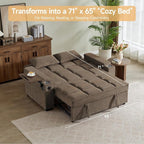 Auvsoce 65'' Chaise Lounge Chair Indoor, 3-in-1 Convertible Sofa Bed - Image 4