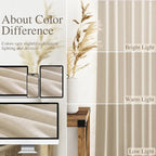 Linen Curtains for Living Room 120 Inches Long Modern Farmhouse Decor Light - Image 3