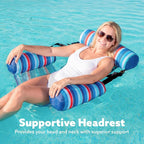 SLOOSH Inflatable Pool Floats Adult, 2 Packs Floating Lounge Chairs, Blow up - Image 5