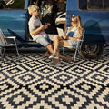 SAND MINE Waterproof Outdoor Rug 9x18 ft, Plastic Reversible Rug, Modern Area by SANDMIND