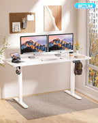 BIZUM Electric Standing Desk 63 x 24 Inch Computer Desk-Gaming Desk White Home - Image 2