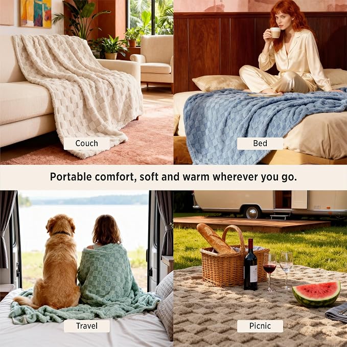 Bedsure GentleSoft Sage Green Twin XL Blanket - Image 4