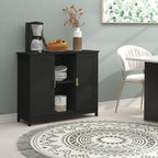 TaoHFE Black Buffet Cabinet, Modern Narrow Sideboard Buffet Cabinet Wooden Side - Image 8