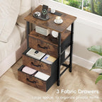 Vagusicc Nightstand with Charging Station, Bedside Table with USB Ports and - Image 7