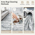 Soalmost 9x12 Area Rugs for Living Room Washable Rug Non-Slip Grey | Large - Image 7