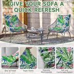 CALBODE 8 Pcs Outdoor Seat Cushion Covers, Tropical Plant | Botanical Chair - Image 4