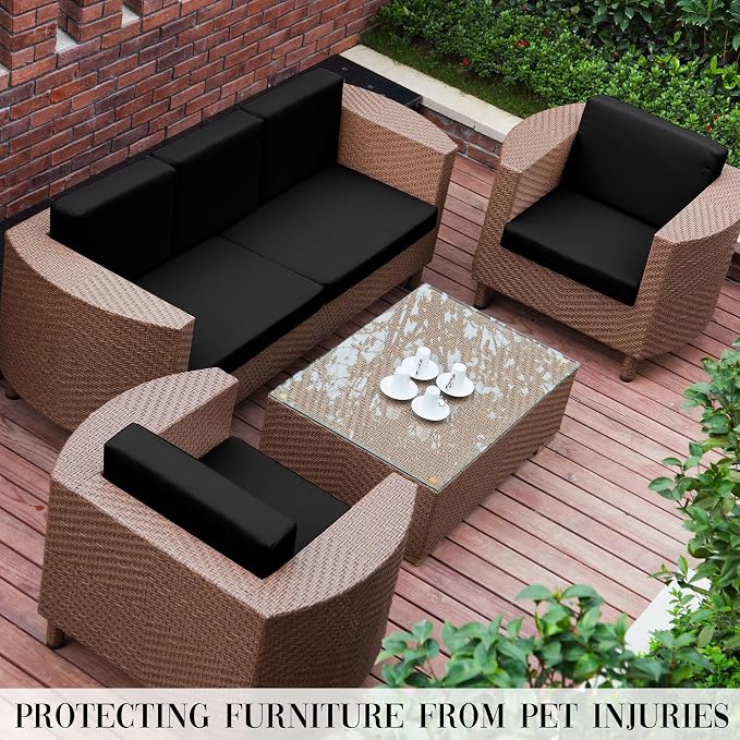 12PCS Patio Cushion Covers, Patio Furniture Couch Seat Slipcovers | Washable - Image 6