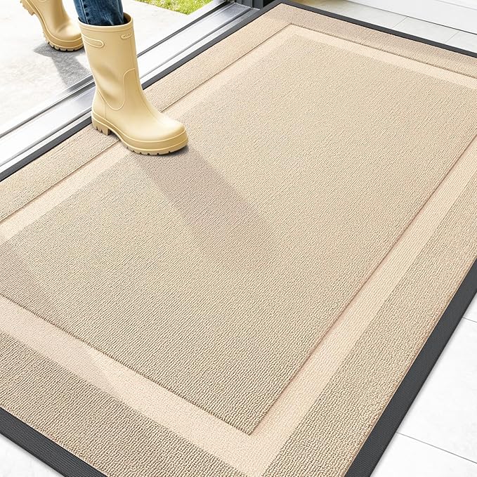 OLANLY Front Door Mat Outside 47x32, All-Season Heavy-Duty Rubber Doormat | by OLANLY