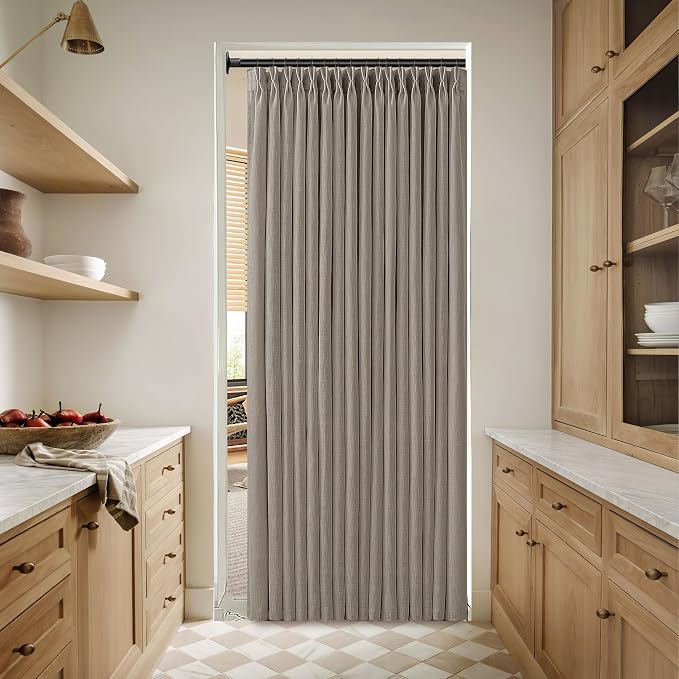 Pinch Pleated Burlywood Birch Semi Sheer Curtains 86 Inches Long 2 Panels | - Image 8