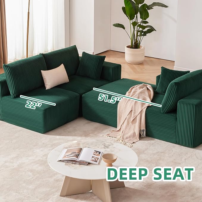 108” Modular Sectional Sofa, Cloud Sectional Couch - Image 6