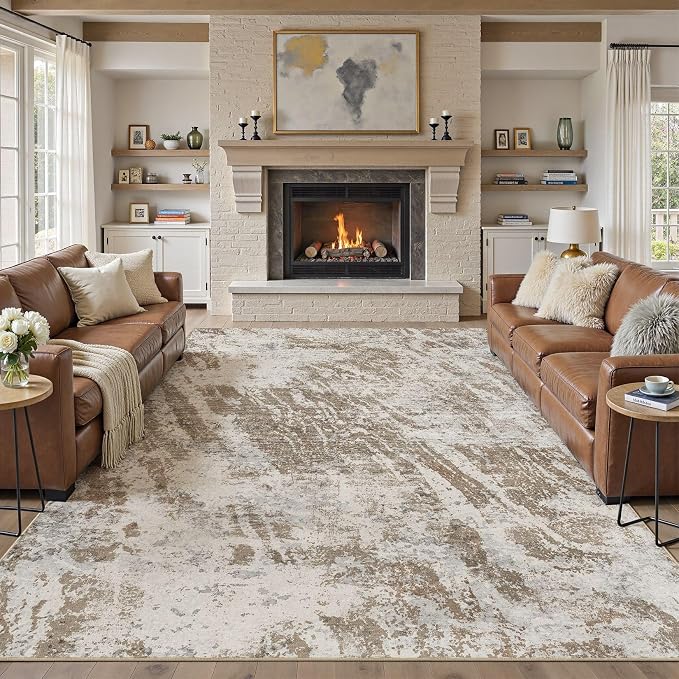 DMOYEST 8x10 Washable Area Rug: Abstract Modern Non-Slip Carpet, Soft Low Pile - Image 5