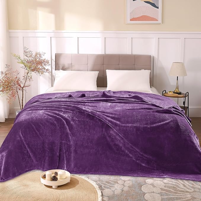 BEDELITE Fleece Blanket Soft Plush Full Bed Blanket Purple 84"x90" | Ultra Soft - Image 3