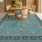 Large Boho 8x12 Teal Green Washable Living Room Rug - Image 6