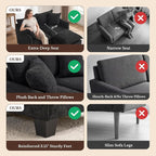 Loveseat Sofa with Ottoman, Cloud 3-Layer Cushion, Living Room, in a Box - Image 5