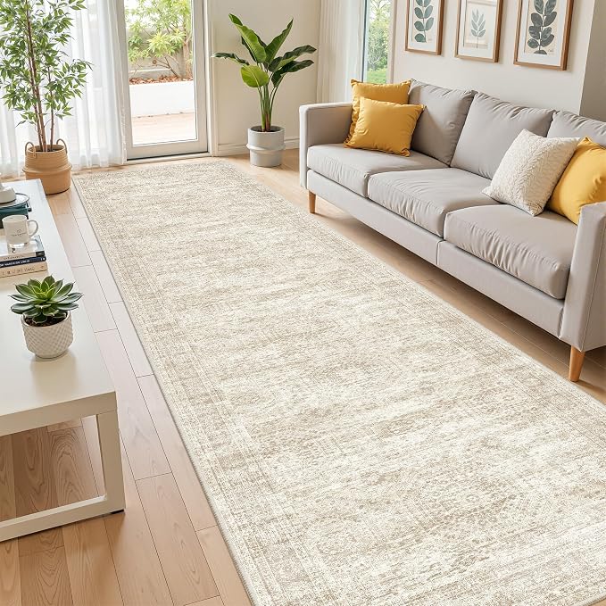 2'6 x 10' Runner Rug Non Slip, Washable Kitchen Rugs, Living Room, Long Rug - Image 5