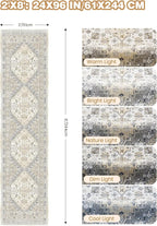 Runner Rug 2x8 Runners for Hallways Non Slip Washable Rugs, Low Pile Soft - Image 2