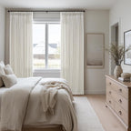 Farmhouse Linen Pleat Ivory Cream Semi Sheer Curtains 80 Inch Long 2 Panels | - Image 7