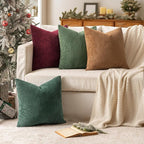 MIULEE Soft Corduroy Decorative Throw Pillow Covers Christmas Green 18x18 | Set - Image 2