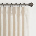 Natural Linen Blend Semi Sheer Curtains 94 Inches Length 2 Panels Set by PleatedDrapes