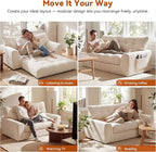 MONVANE 55.5" Convertible Loveseat Sofa, 2-in-1 Boneless Sleeper Sofa Bed Futon - Image 4