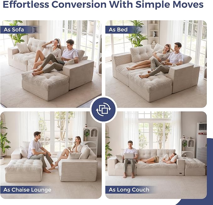 MAXYOYO 104" L Shaped Modular Sectional Sofa - Image 4