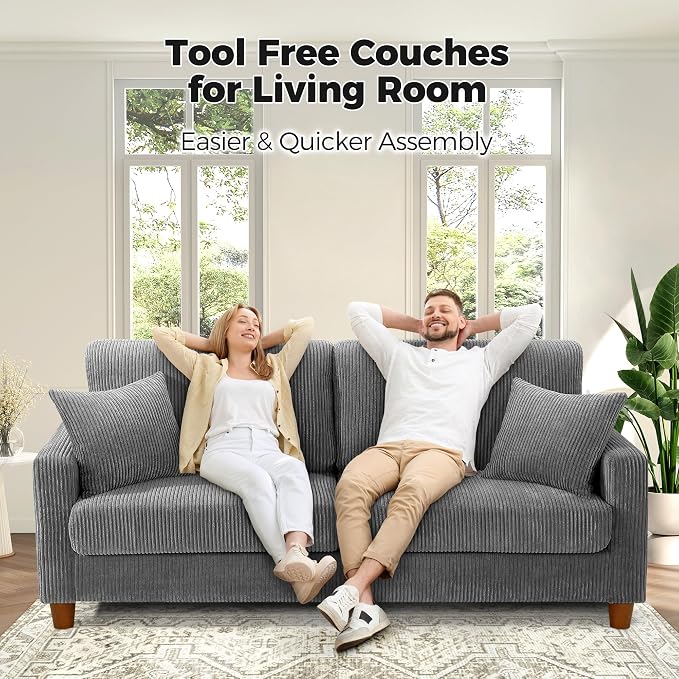 Kidirect 70in U Shaped Couch, Modular Sofa No Tool Assembly, Comfy Sectional - Image 4