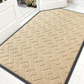 OLANLY Front Door Mat Outside 59x34, All-Season Absorbent Rubber Doormat | Beige by OLANLY