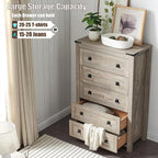 T4TREAM Farmhouse 5 Drawers Dresser Chests - Image 3