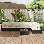 KIGOTY 7-Piece Patio Furniture Set, All-Weather PE Rattan Outdoor Sectional Sofa - Image 9