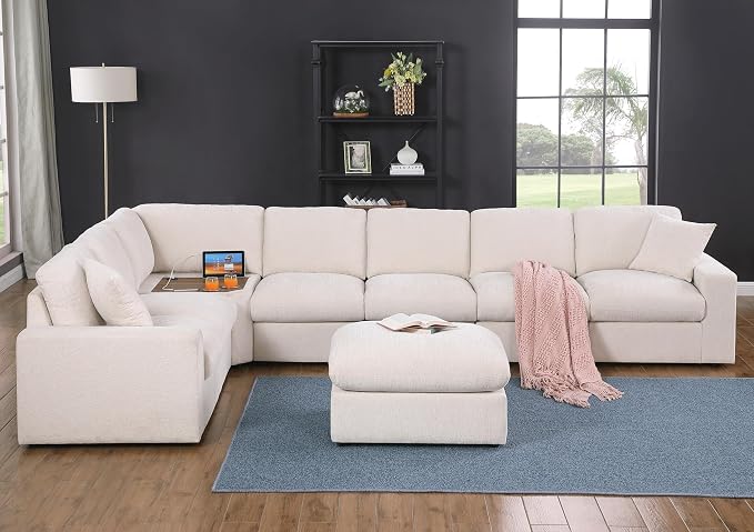 Ball & Cast 146" Oversized Modular Sectional Sofa, Large Chenille Upholstered - Image 2