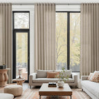 Cobblestone Linen Curtains 132 Inch Length by Nanspring