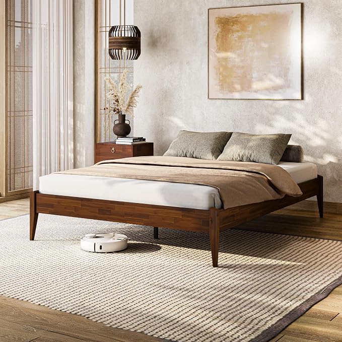 Bme Dinkee 15-Inch Solid Wood Queen Platform Bed Frame by Bme