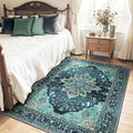RELEANY Washable Area Rug, Teal | Non-Slip, Water Repellent, Pet Friendly by RELEANY