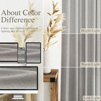 Light Gray Linen Curtains for Living Room 120 Inches Long Back Tab Light - Image 3