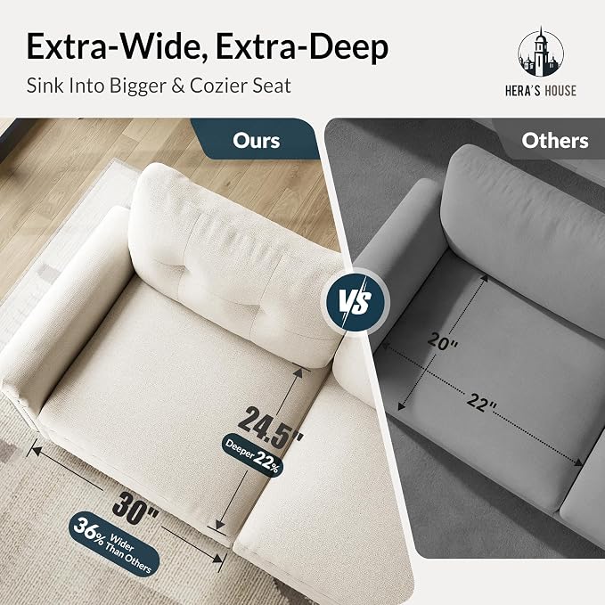 HERA'S HOUSE 3 Pieces Modular Sectional Sofa Sets, Oversized Couch Set - Image 3