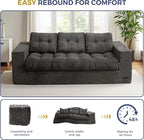 MAXYOYO Oversized Loveseat Sofa Couch, Upholstered Bean Bag Chair Cloud 3-Seat - Image 7
