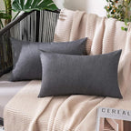 MIULEE Pack of 2 Decorative Outdoor Solid Waterproof Throw Pillow Covers Faux by MIULEE
