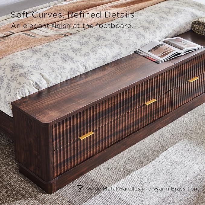 T4TREAM Fluted King Size Bed Frame - Image 6