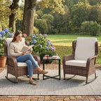 GarveeLife Single Wicker Rocking Chair, Classic Rattan Rocker by GarveeLife