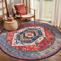 SERISSA 4ft Washable Non Slip Round Boho Area Rug by SERISSAHomeDecorCollection