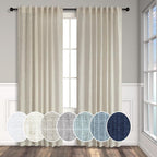 Pitalk Beige Sheer Curtains 80 Inch Length - Image 2