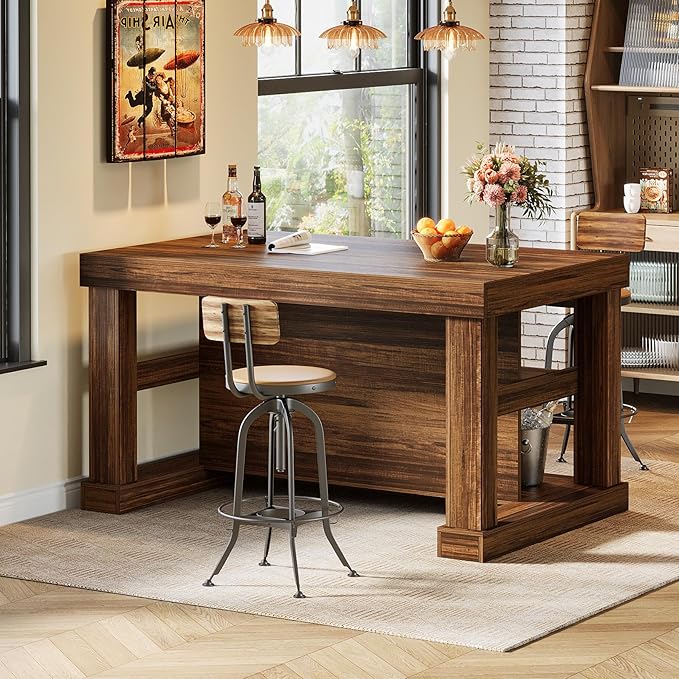 Tribesigns Bar Table, 55-Inch Counter Height Pub Table by Tribesigns