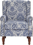 Pia Ricco Set of 2 Floral Accent Chairs, High Back Upholstered Armchairs - Image 6